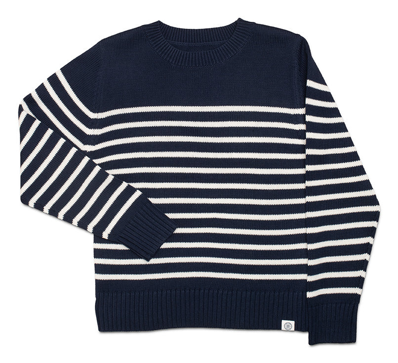 Long Wharf Supply Sconset Seawell Navy Stripe Sweater