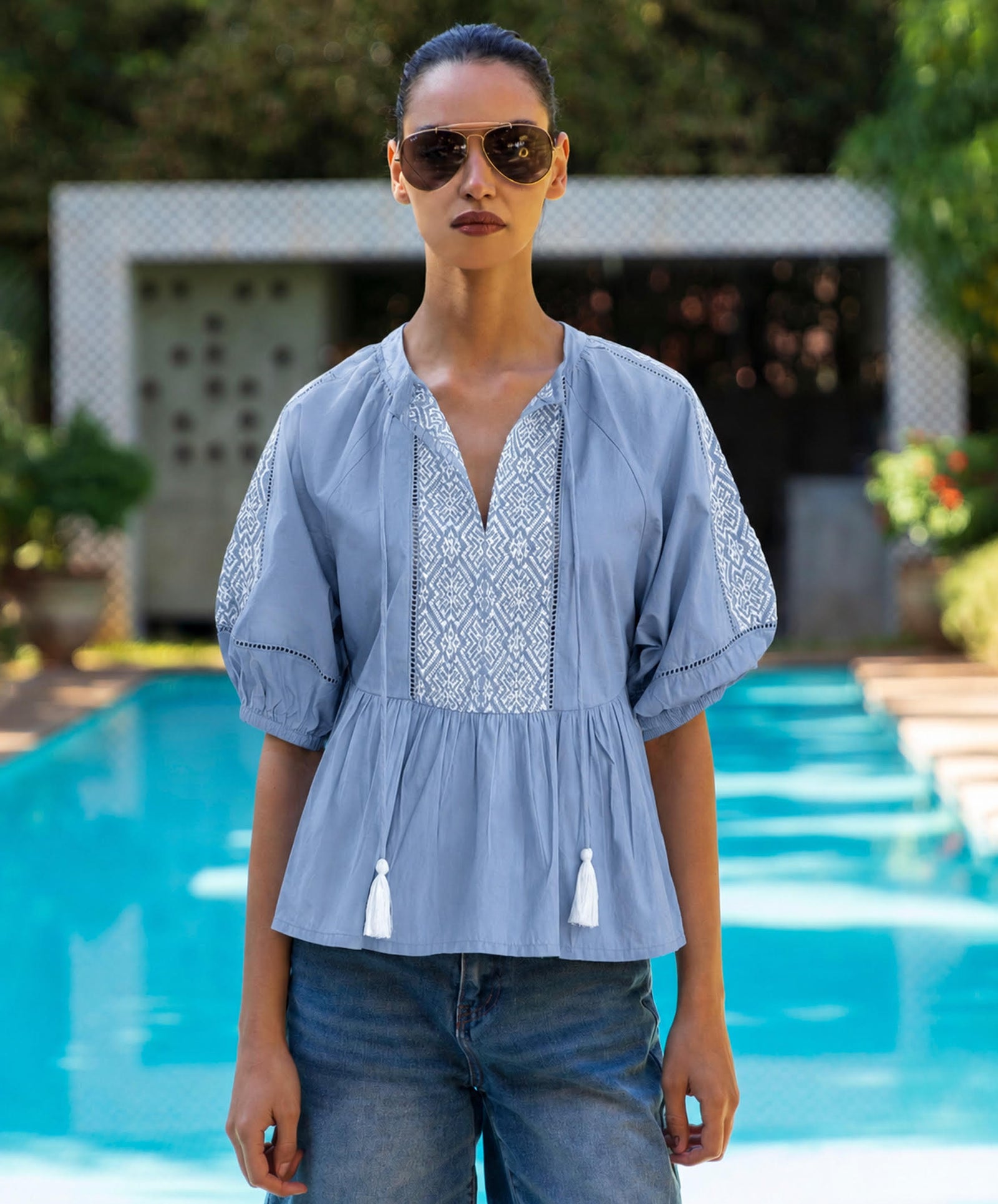 Rose and Rose - Eucalyptus Top - Banker Blue