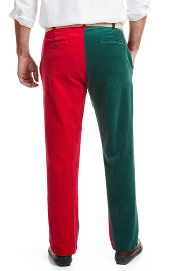 Castaway Beachcomber Corduroy Pant With Hunter/Crimson Red Panel