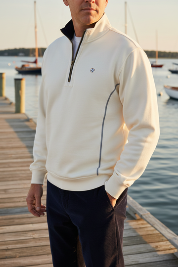 Castaway Breakwater 1/4 Zip-Ivory