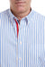 Castaway Chase Shirt Blue Stripe with Red White and Royal Blue Grosgrain