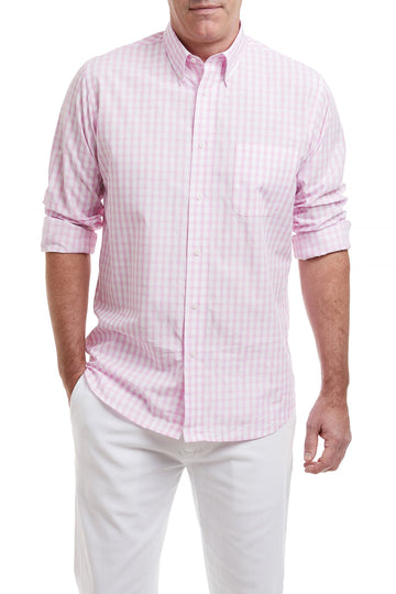 Castaway Chase Shirt Pink Beach Gingham