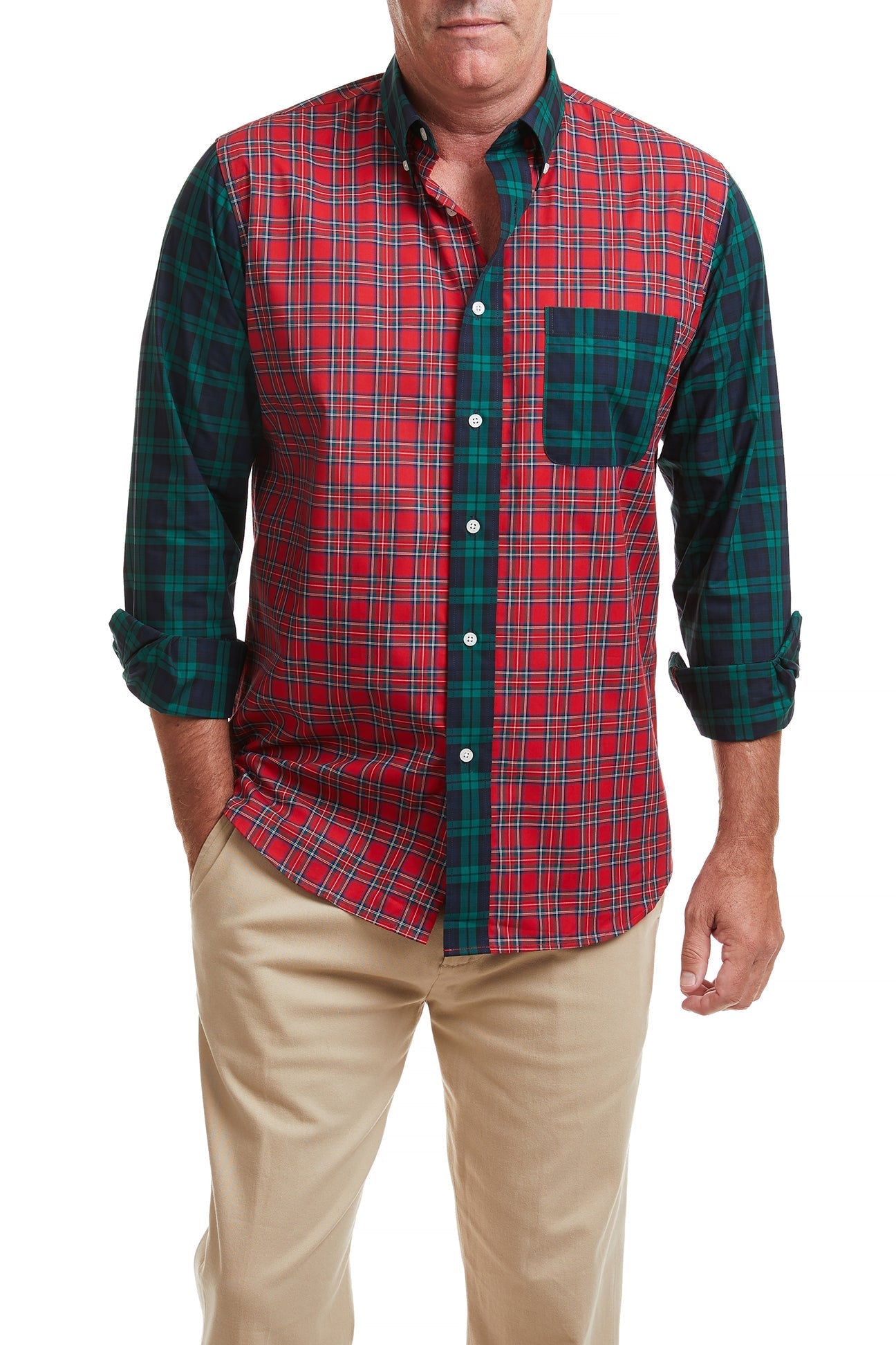 Castaway Chase Shirt - Holiday Tartan Panel