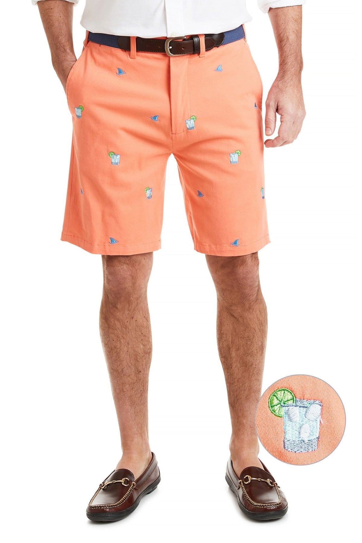 Castaway Cisco Short Stretch Twill Coral with Fin &amp; Tonic