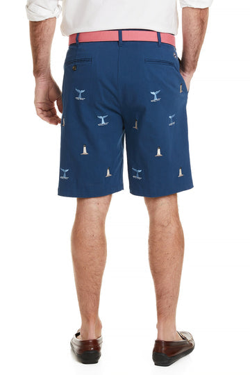 Castaway Cisco Short-Navy w/ Whales Tail & Lighthouse