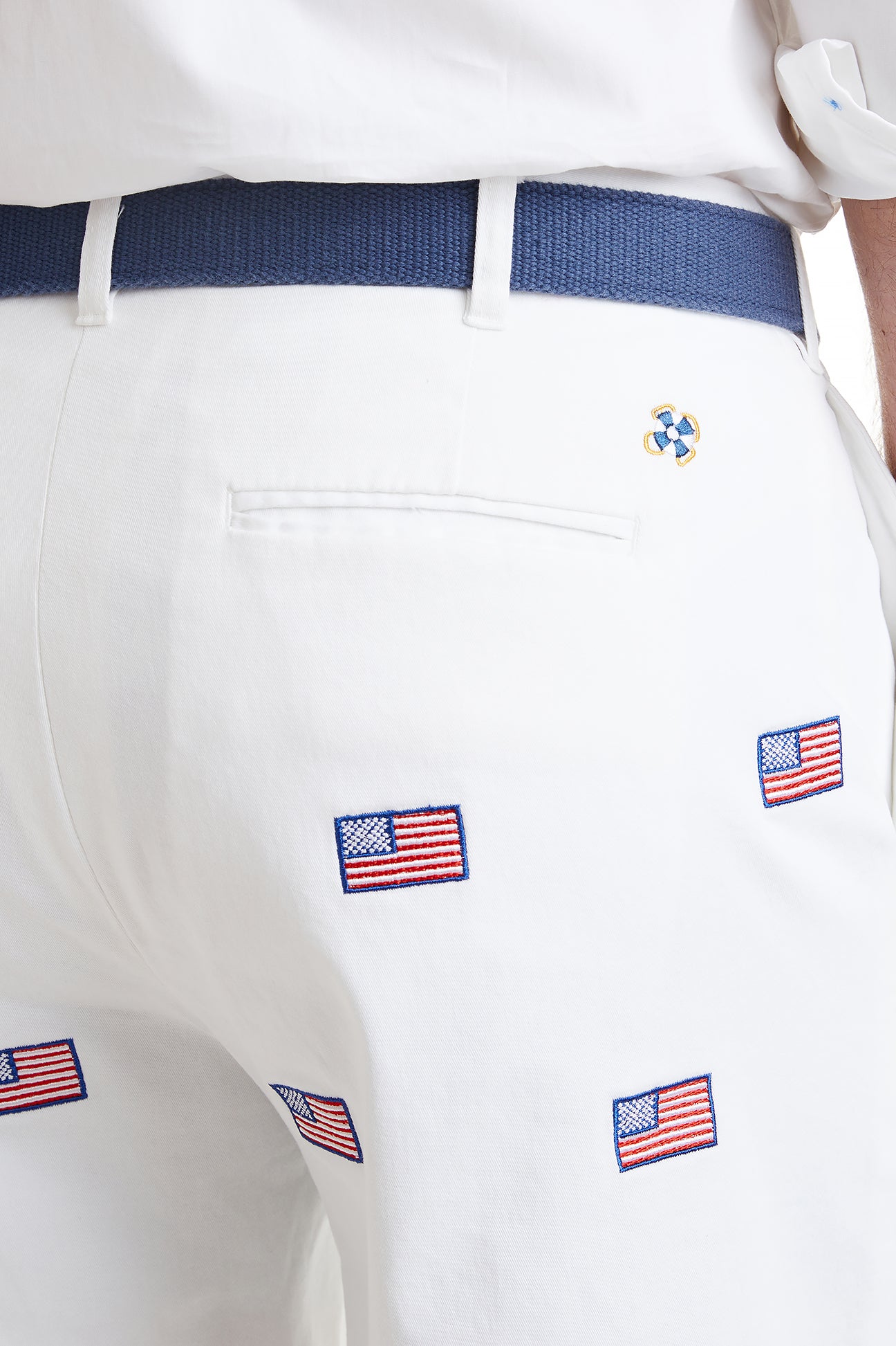 Castaway CISCO SHORT - WHITE W/ AMERICAN FLAG