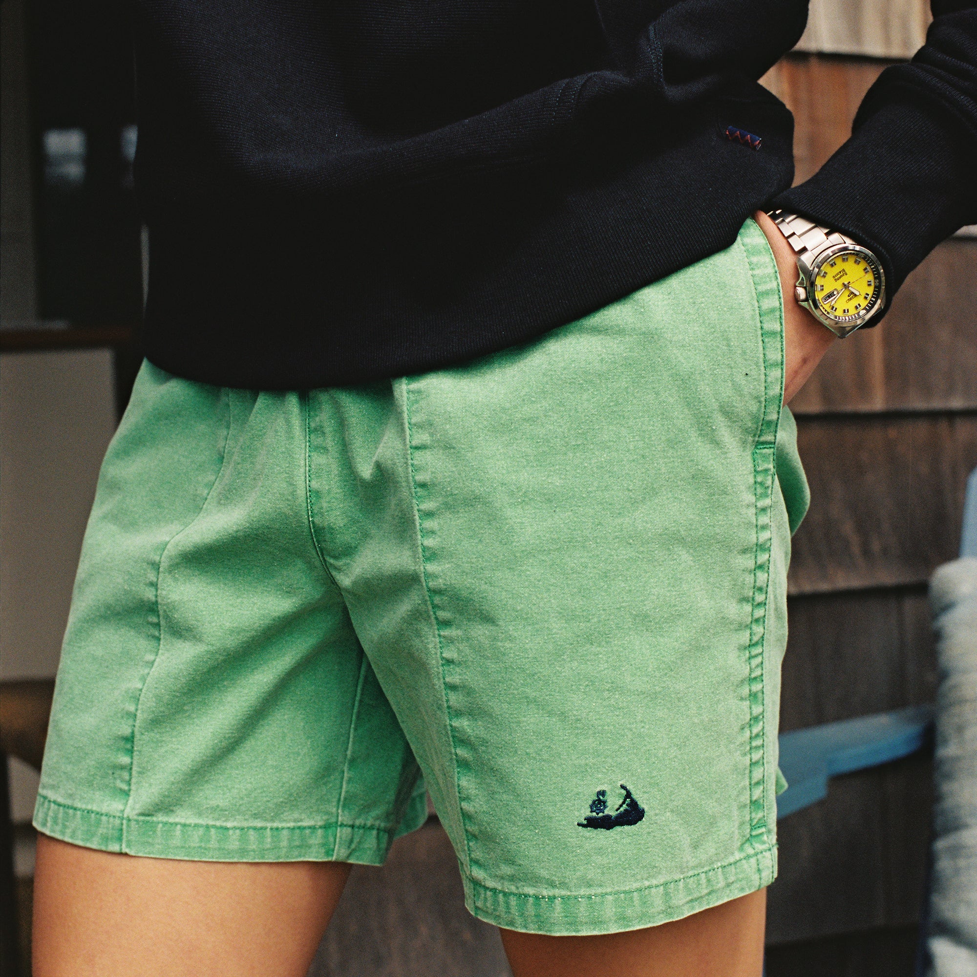 MENS PULL ON SHORT NANTUCKET LOGO KELLY GREEN