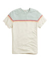 Marine Layer ENGINEERED STRIPE CREW TEE-GREEN/WHITE