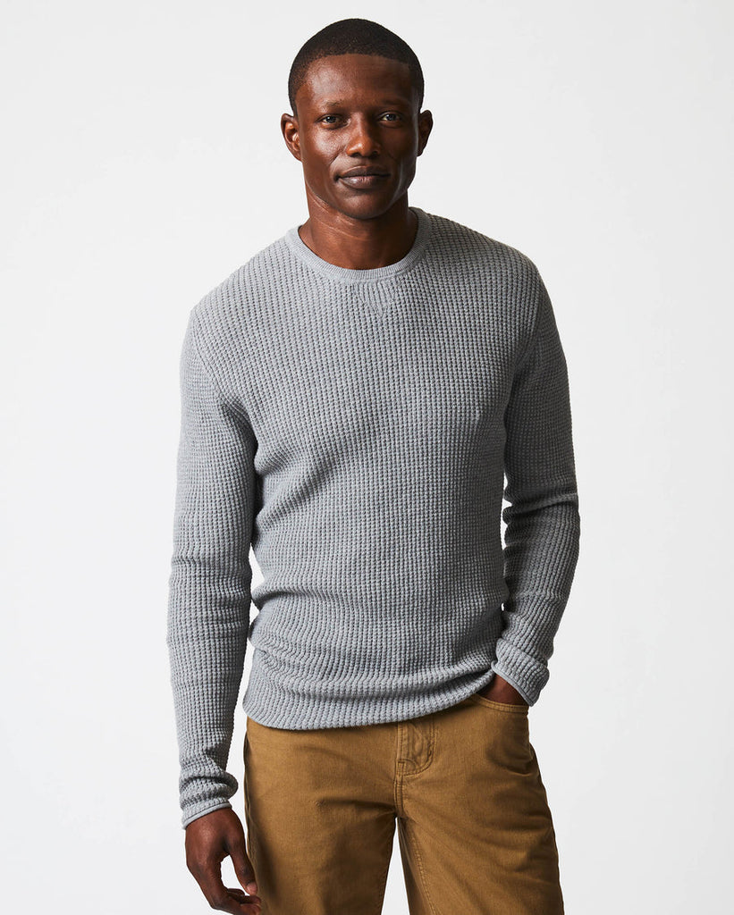Billy Reid MINI WAFFLE CREW-GREY - Murray's Toggery Shop