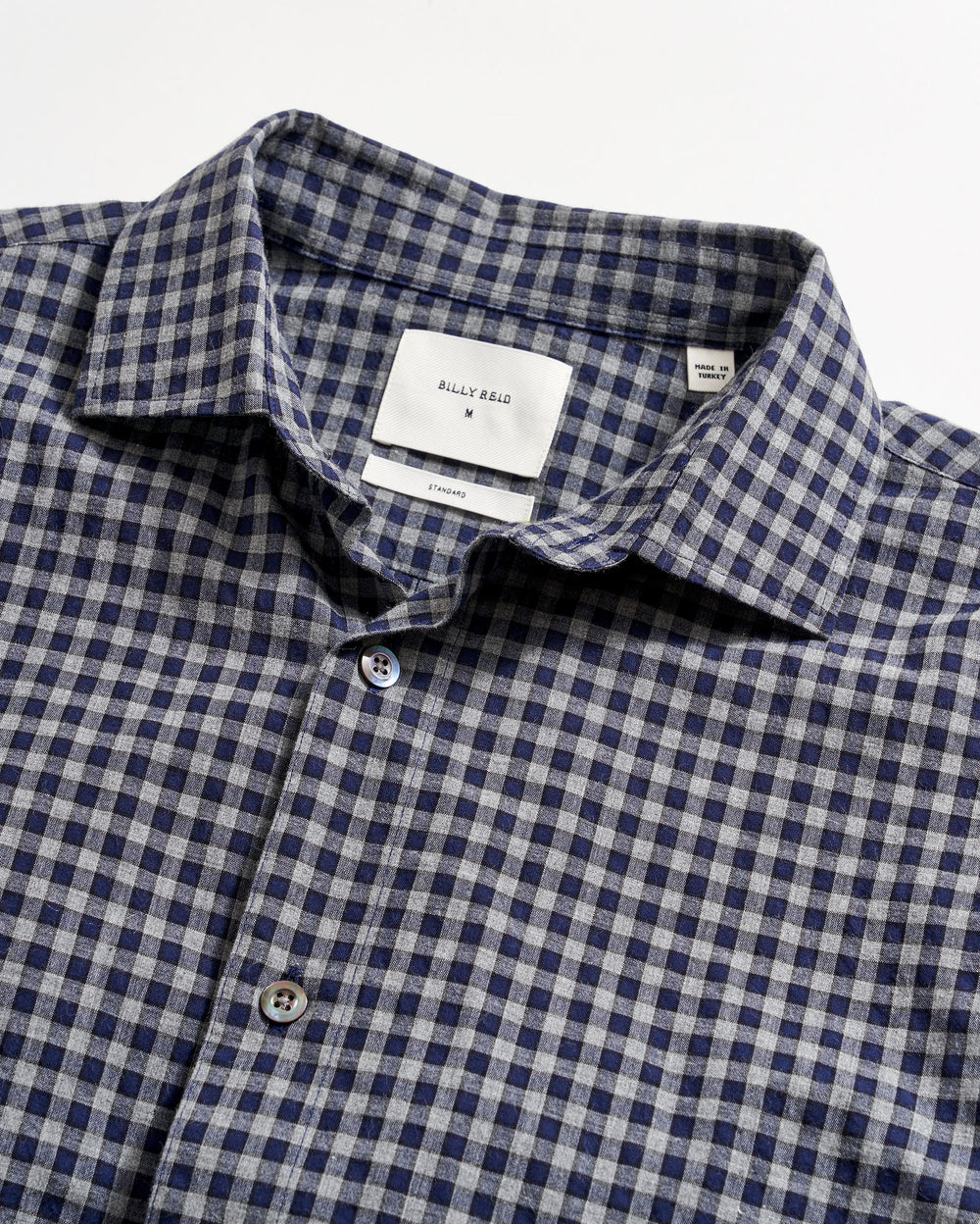Billy Reid Plaid Check Hutcheson Sport Shirt-Navy/Grey