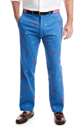 Castaway HARBOR PANT EMB - CRAB & LOBSTER-DEEP OCEAN BLUE