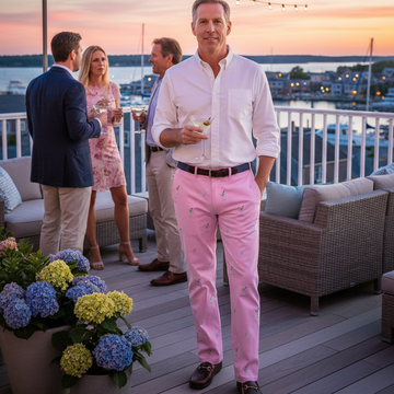 Castaway Harbor Pant-Pink w/ Martini & Shaker