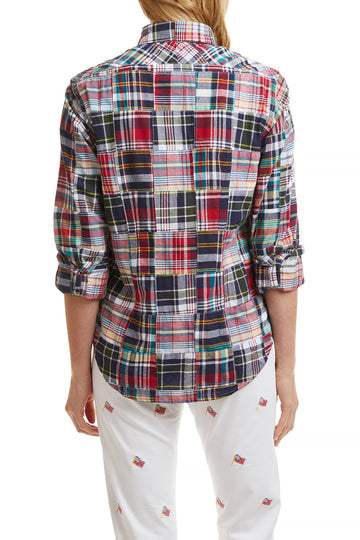 Castaway Ladies Shirt Sconset Patch Madras
