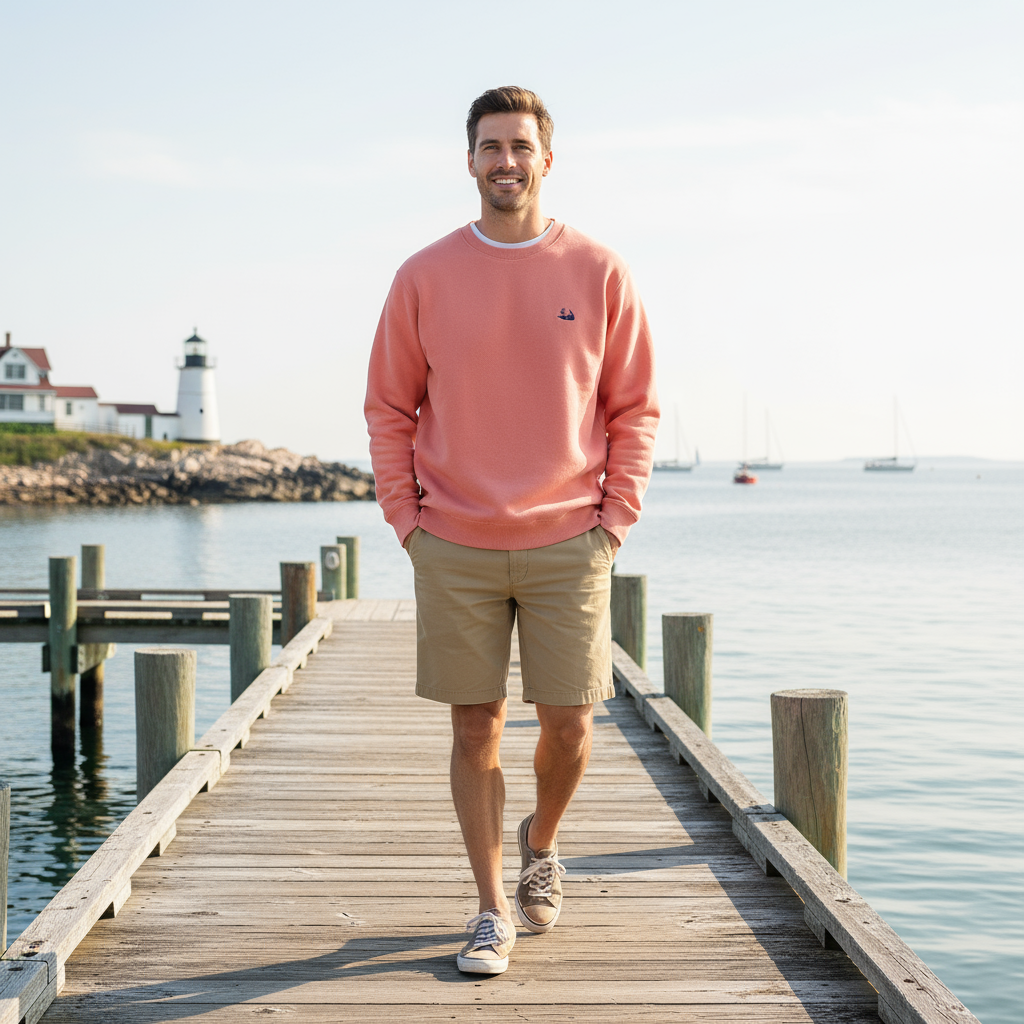 Male Model Nantucket Reds Sweatshirt Coastal