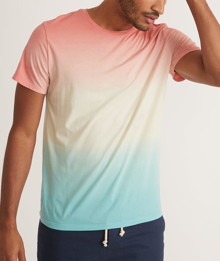 Marine Layer OMBRE CREW TEE-SUNSET
