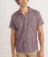 Marine Layer SS PRINTED STRETCH SELVAGE-ASPHALT/DUSTY ORCHID PALM