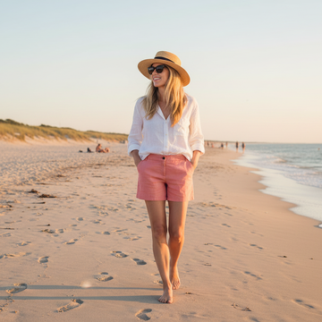 Castaway Ladies Sailing Short Linen Nantucket Red