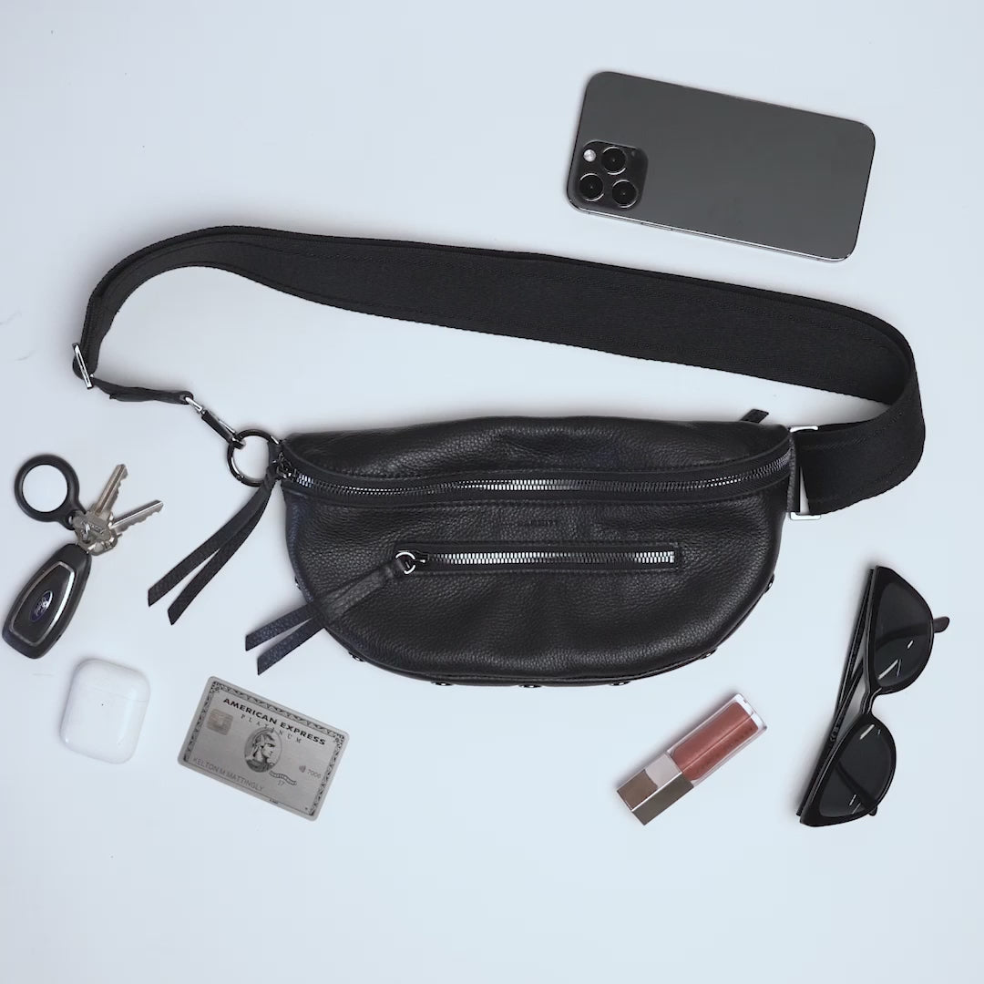 Hammitt Charles Crossbody Bag Black/Brushed Gold