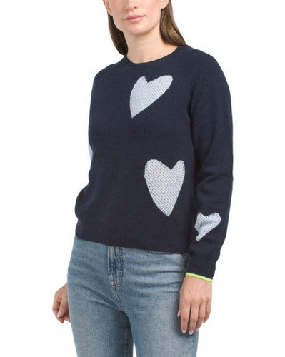 Brodie Cashmere Sweater Quirky Heart Victory Crew Hello Sailor