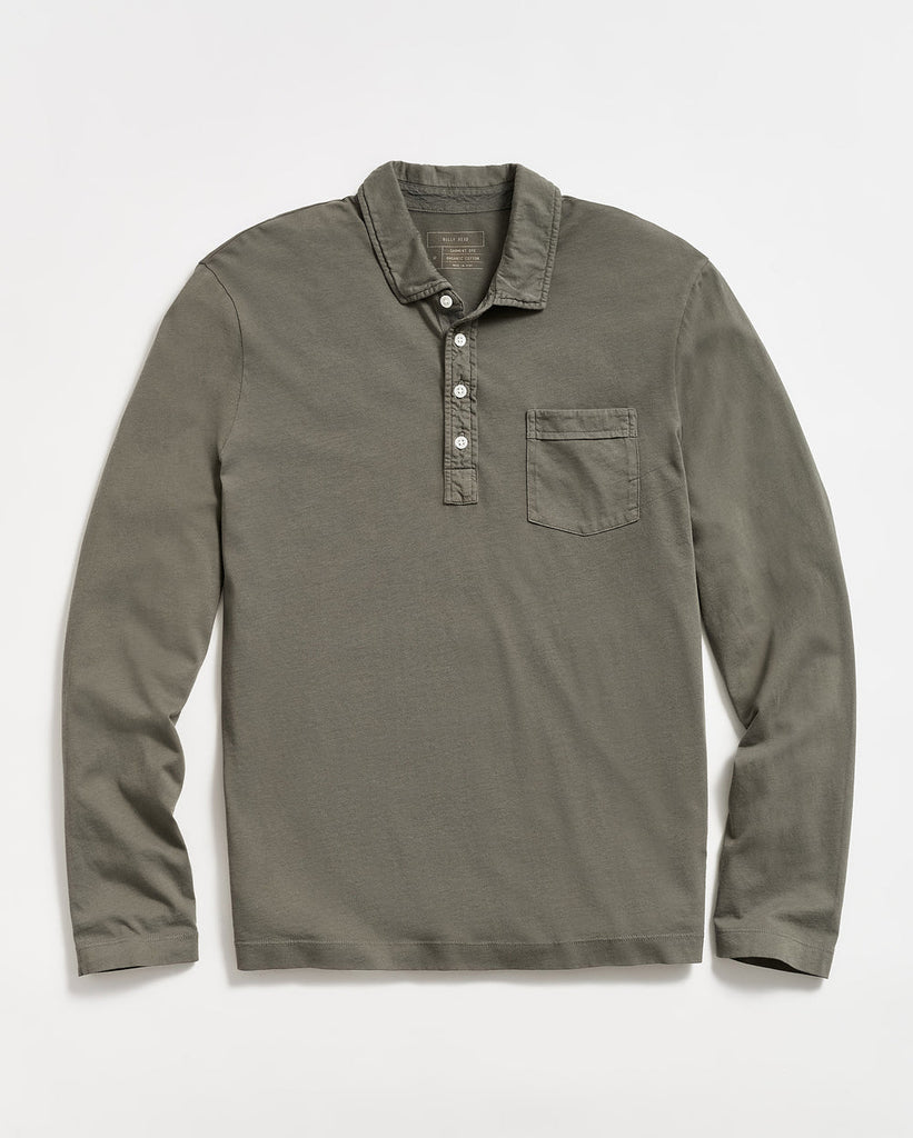 Billy Reid Long Sleeve Pensacola Polo - Washed Grey - Murray's