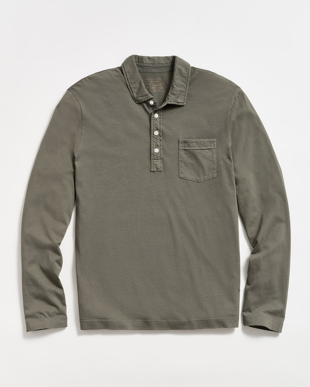 Billy Reid Long Sleeve Pensacola Polo - Washed Grey