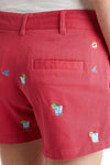 Castaway Sailing Short Stretch Twill Hurricane Red w/ Fin &amp; Tonic