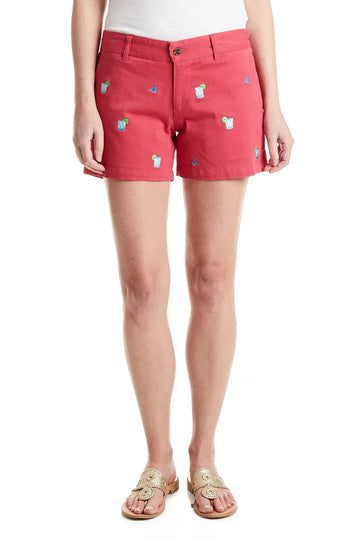 Castaway Sailing Short Stretch Twill Hurricane Red w/ Fin & Tonic