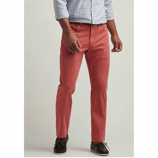 Peter Millar Signature Sateen Five-Pocket Pant-Cape Red