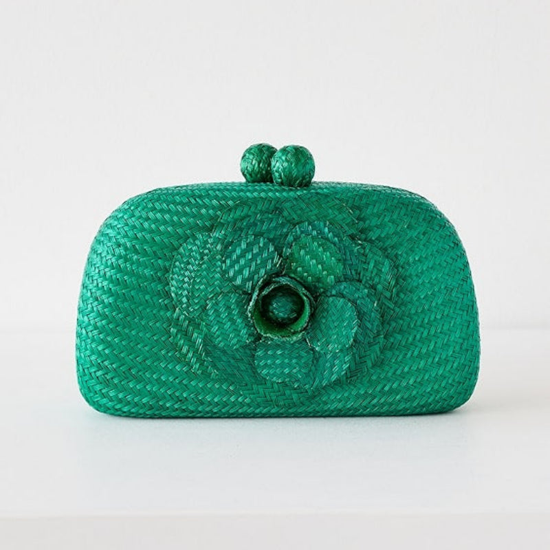 Serpui Mia Camelia Bun Handbag Green