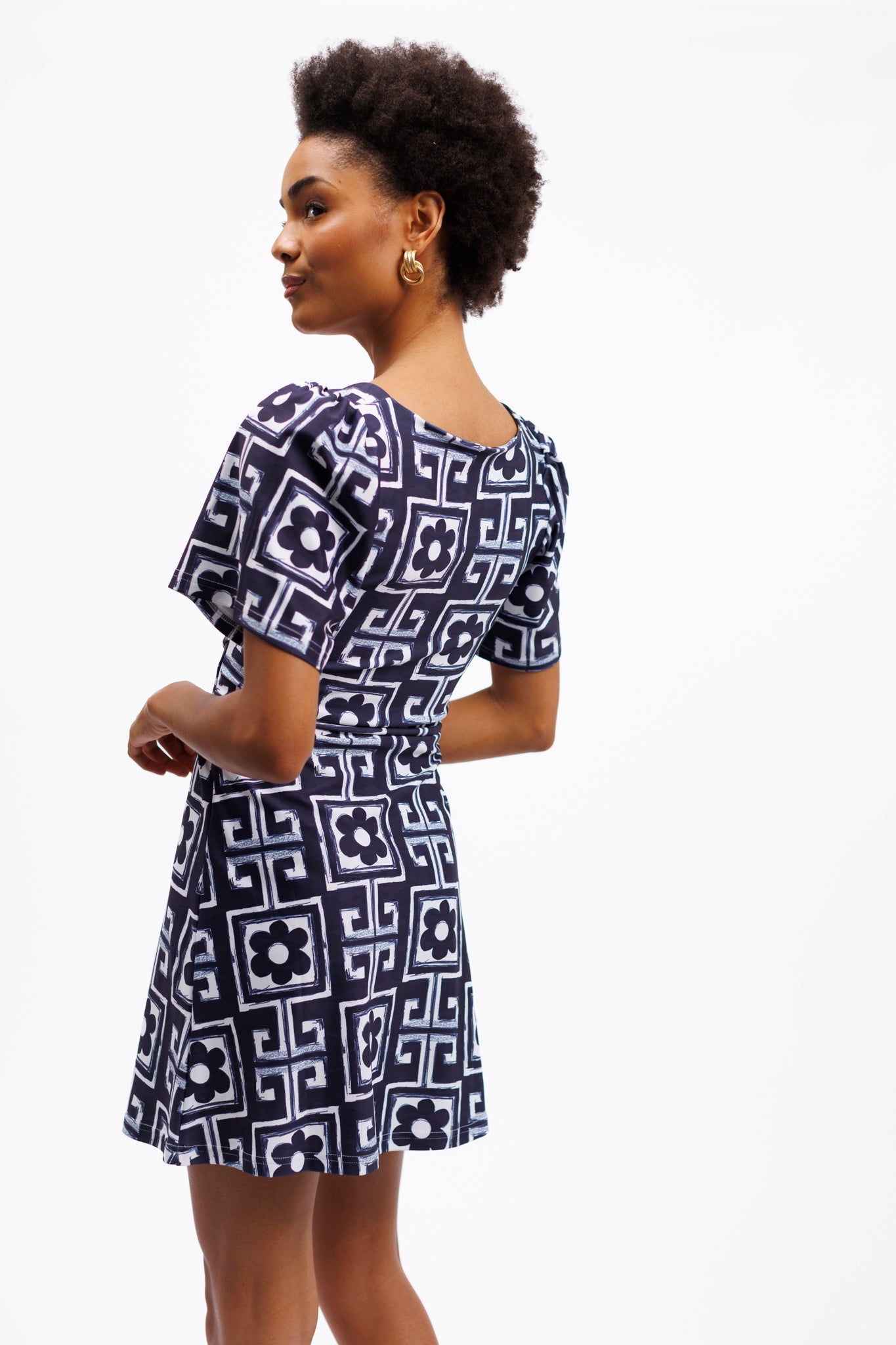 Smith & Quinn Pearl Dress Flower Maze Navy