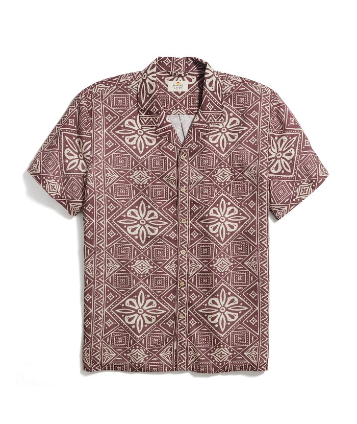 Marine Layer SS ARCHIVE BOHO RESORT PRINTED SHIRT-WARM PRINT