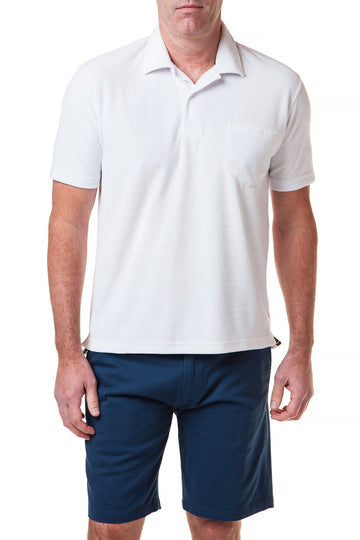 Castaway TERRY CLOTH POLO - WHITE