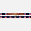 Smathers &amp; Branson American Flag Stripe Needlepoint Belt - Navy