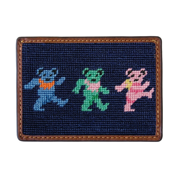 Dancing Bears Needlepoint Card Wallet