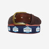 YRI Men&#39;s Ribbon Belt - Nantucket Signs on Red Webbing