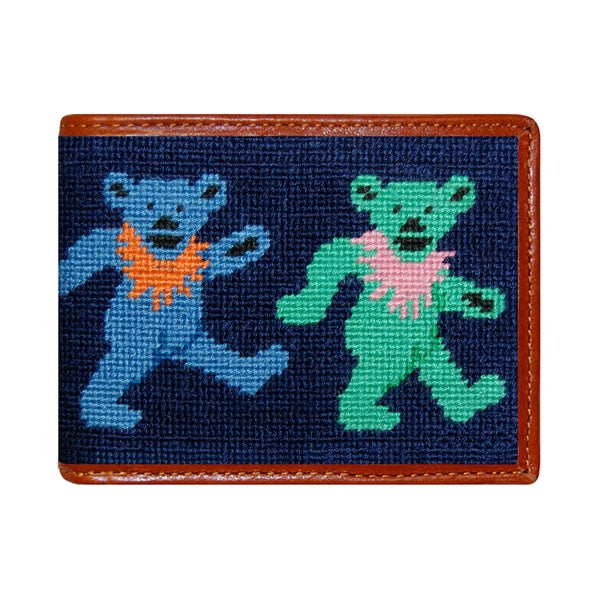 Dancing Bears Needlepoint BiFold Wallet