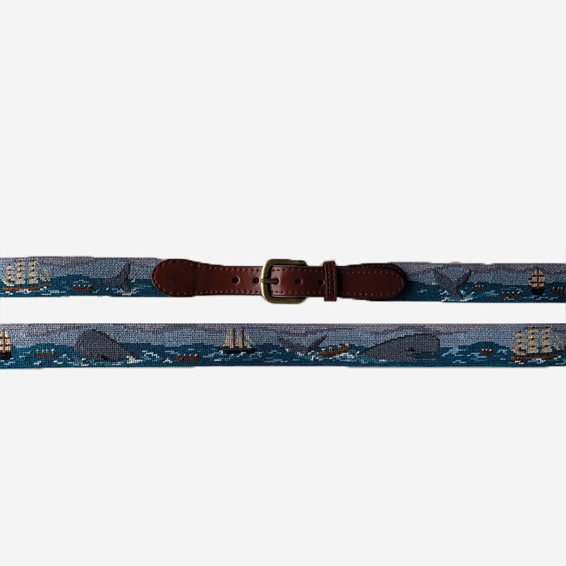 Smathers & Branson Nantucket Sleigh Ride Needlepoint Belt