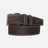 YRI Men&#39;s Nubuck Suede Leather Belt - Brown