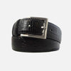 YRI Men&#39;s Exotic Reptile Leather Belt - Black