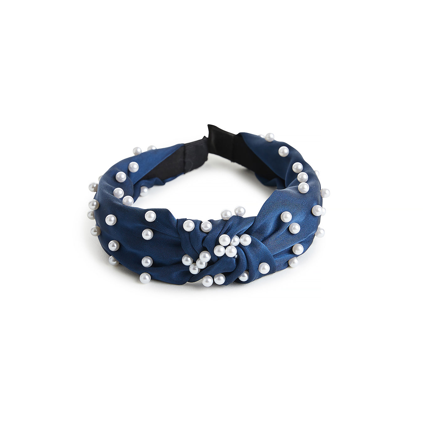 Decorative Pearl Headband Navy