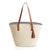 Tassel Pendant Woven Tote Bag Beige