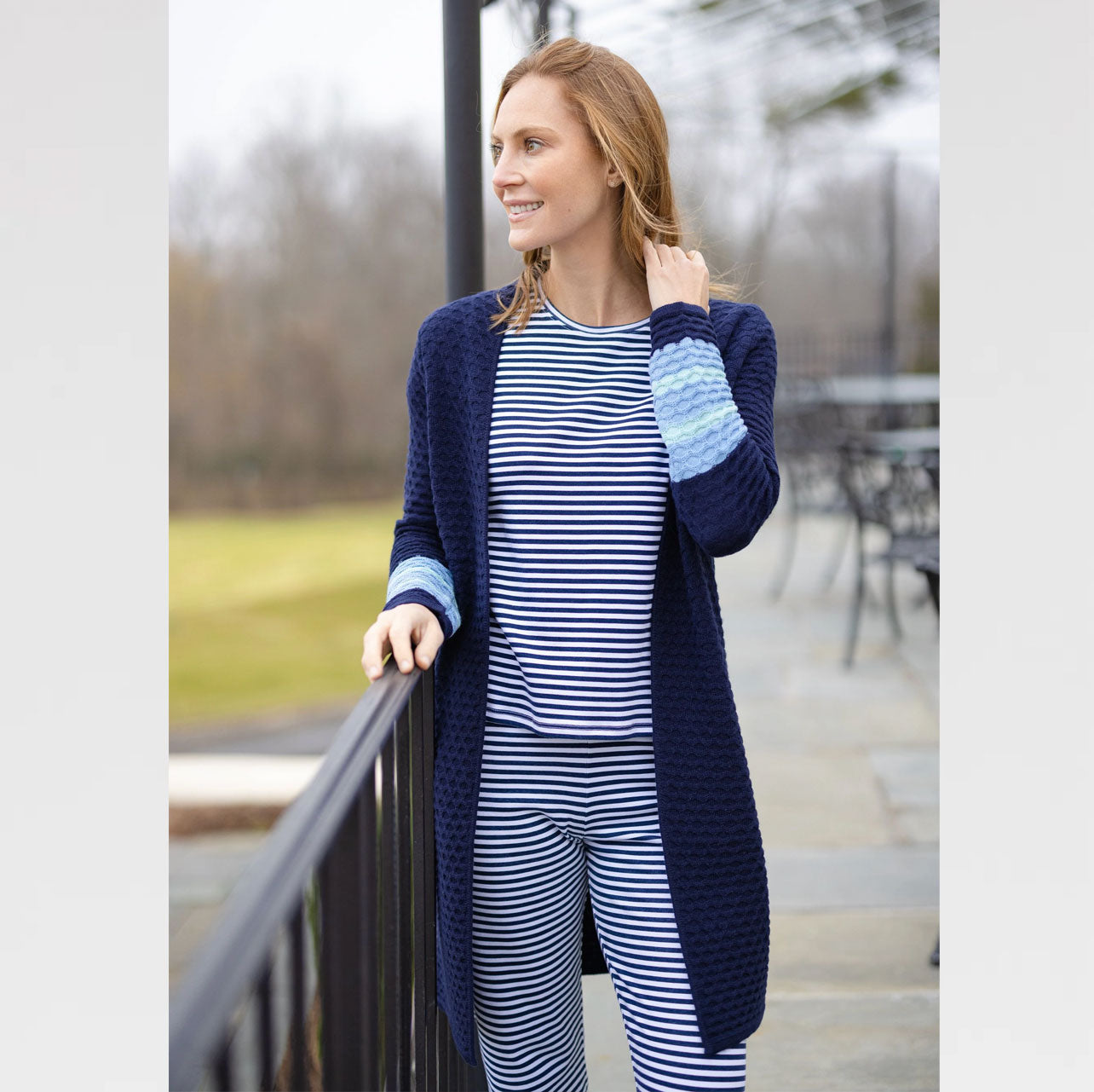 Sail to Sable Pajamas - Navy/White Stripe