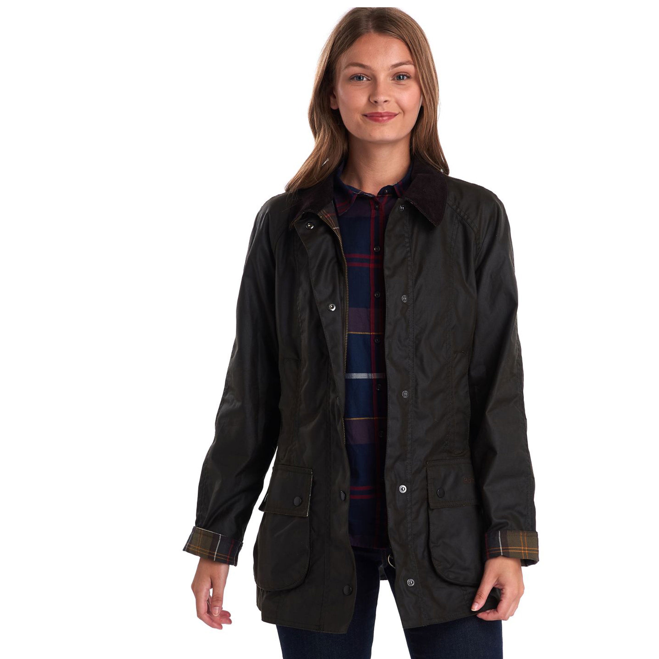 Barbour Women's Winter Defence Wax Jacket - 6 - Olive / Classic