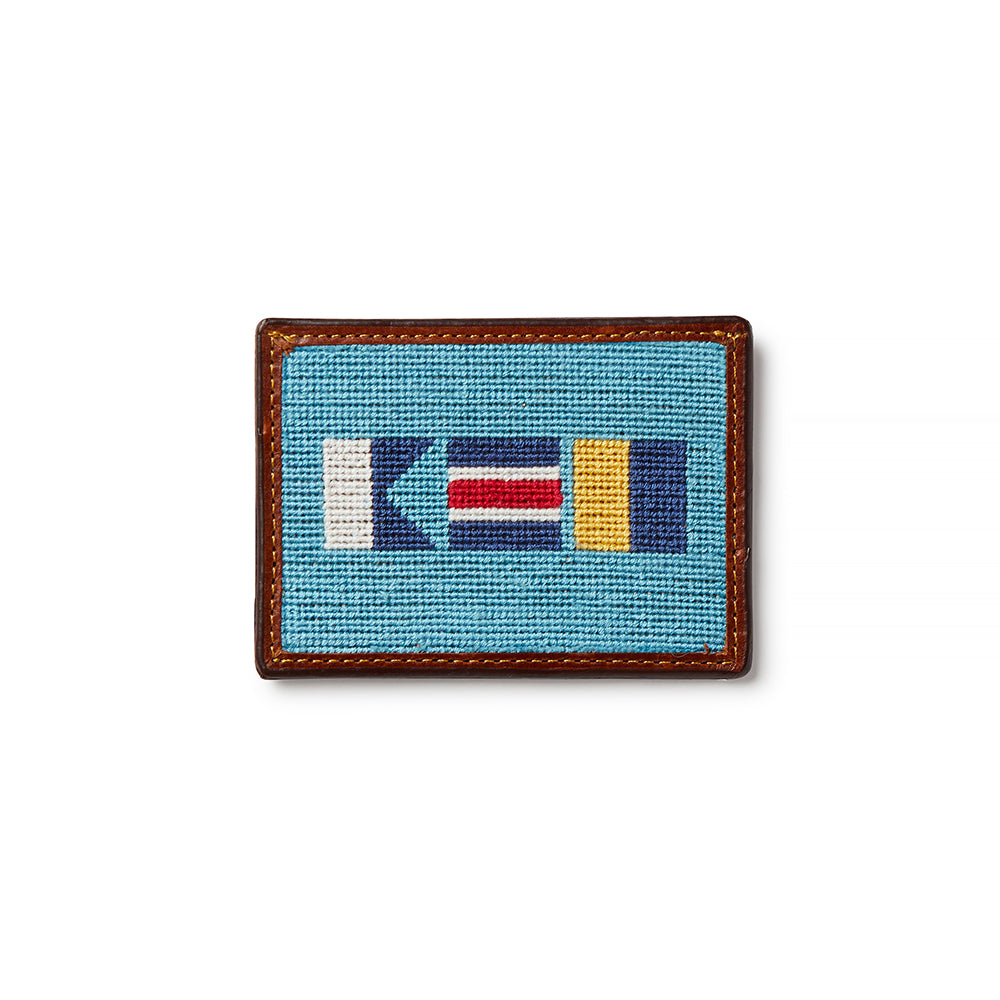 Smathers & Branson ACK Nautical Flags Needlepoint Card Wallet