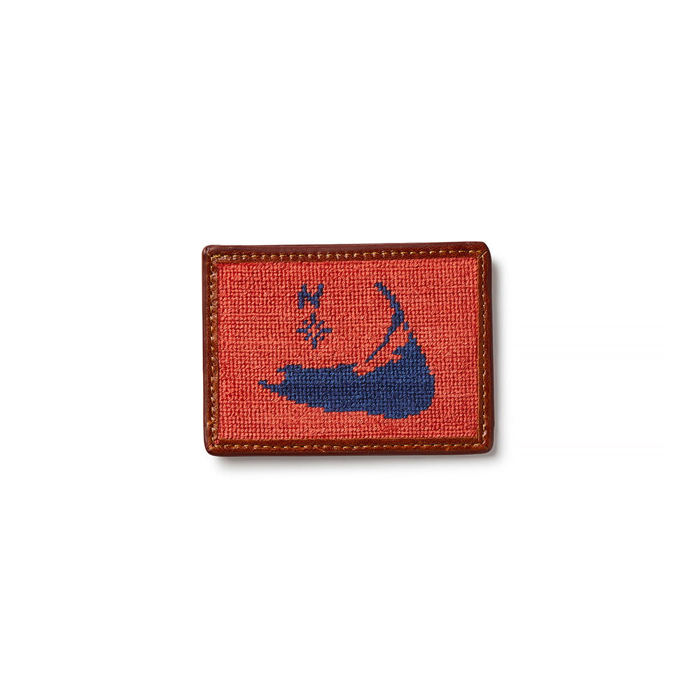 Smathers & Branson Nantucket Island Needlepoint Card Wallet - Red