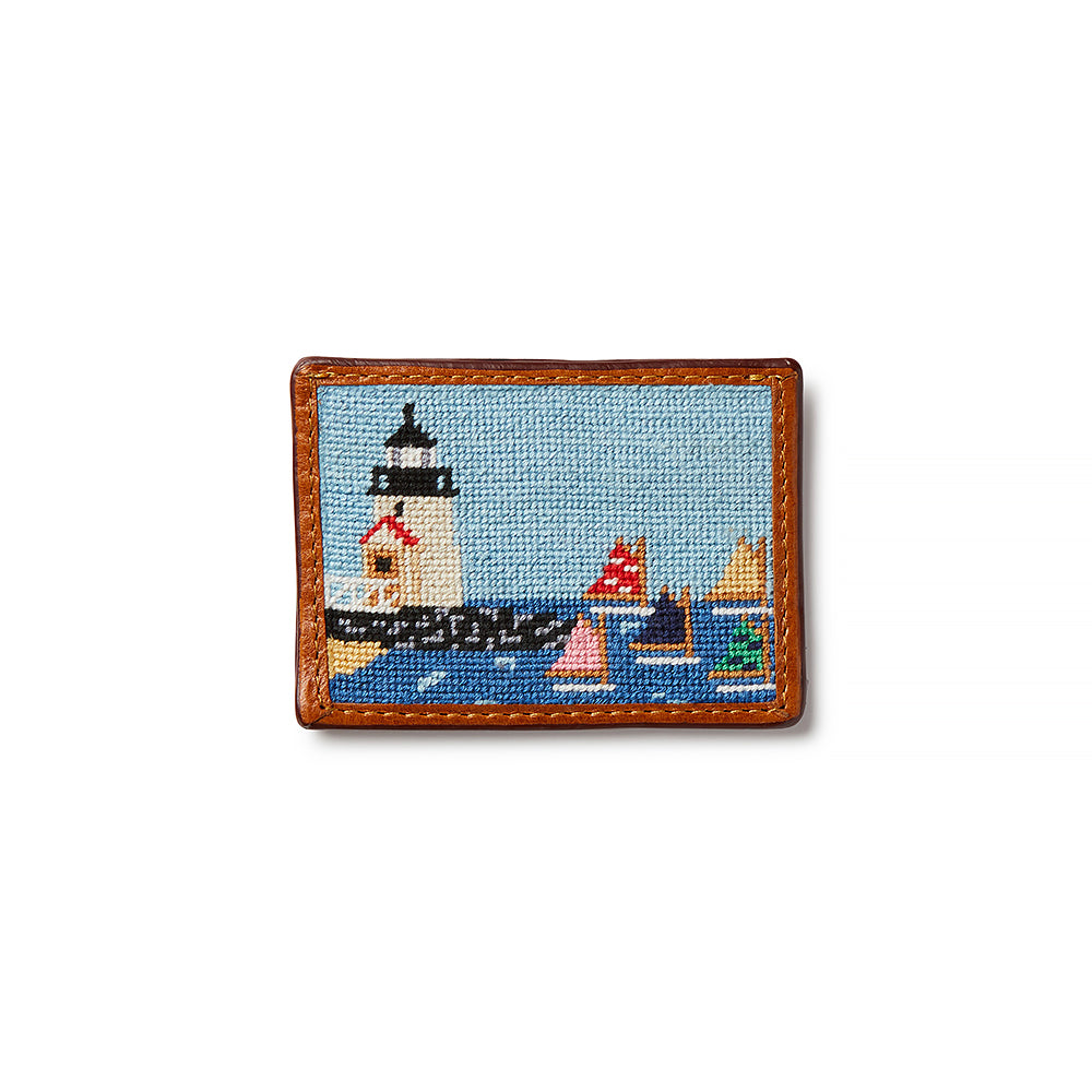 Smathers & Branson Brant Point Rainbow Fleet Needlepoint Card Wallet