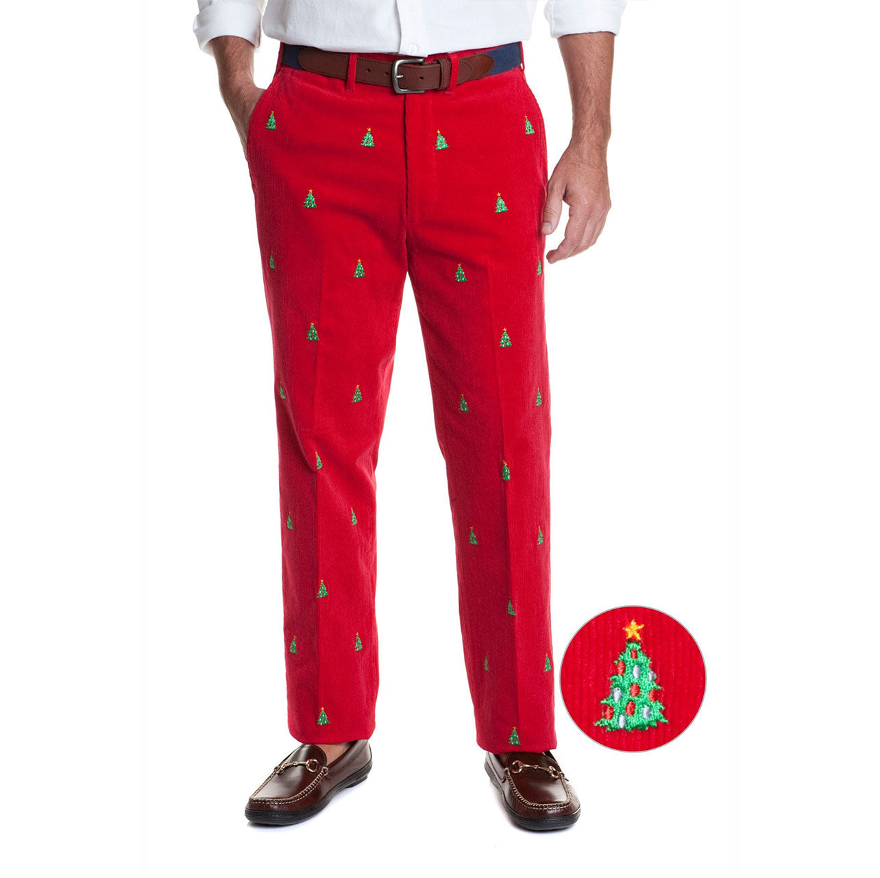 Castaway Crimson Corduroy Pant - Christmas Tree