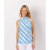Sail to Sable Cowl Neck Top - Diagonal Stripe