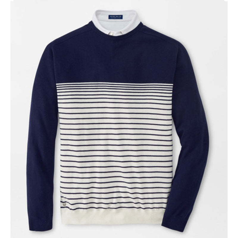Peter Millar Crown Crafted Fayette Engieered Stripe Sweater - Navy