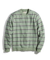 Marine Layer Fleece Crew Sweatshirt - Hedge Green / Tuilipwood and Navy Stripe